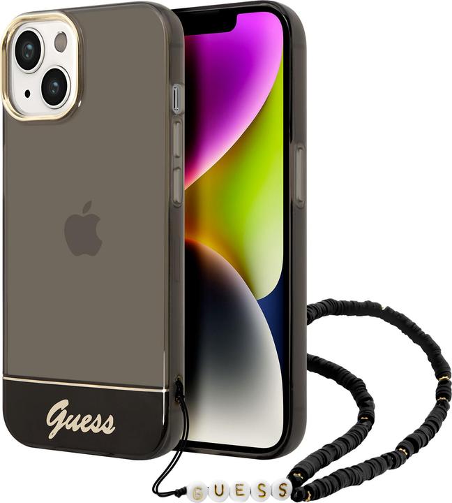 Produktbild Guess GUHCP14SHGCOHK iPhone 14 6,1" czarny/black hardcase Translucent Pearl Strap (Apple iPhone 14)