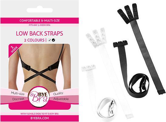 Actual product image Bye Bra 2 Low Back Straps 3 Rows Black (pack of 3, One size)