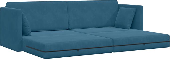 Produktbild VidaXL Boden-Sofa-Bett 2-in-1 Blau 213x144x60 cm Samt