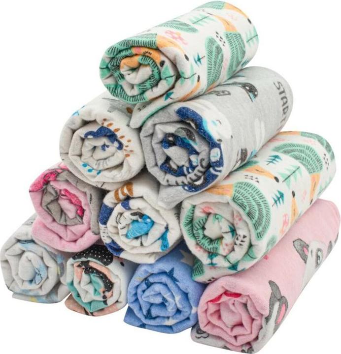 New Baby Flanellwindeln mit Aufdruck 70x80 cm 10 Stück (70 cm, 80 cm)