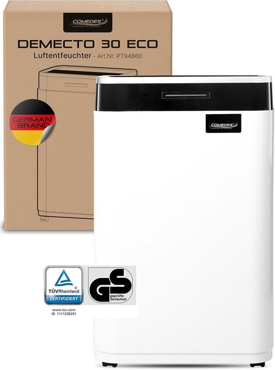 Produktbild Comedes Luftentfeuchter Comedes Demecto 30 Eco, Wifi, bis 50m², 25 Liter/Tag (50 m², 25 l/24h)