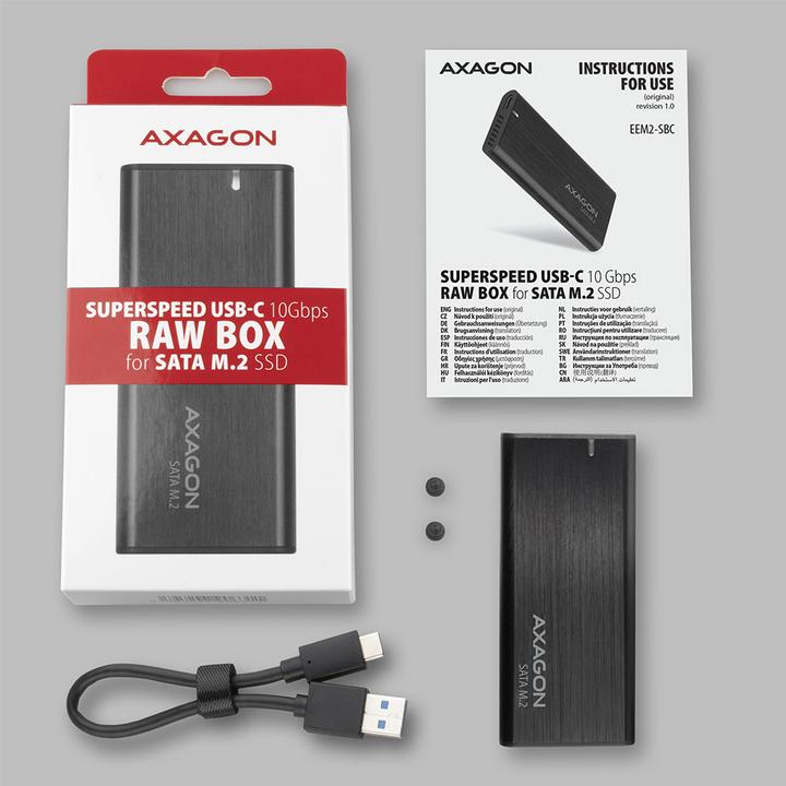 Immagine prodotto Axagon EEM2-SBC custodia esterna per SSD M.2 USB-C 3.2 Gen 2 (M.2 2280)