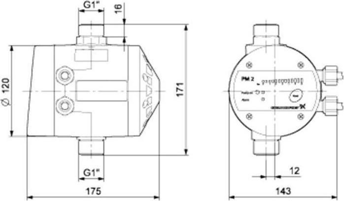 Produktbild Grundfos Grundf Pressure-Manager PM 2, 1,5-5 bar, Q max. 7 m3/h (Hauswasserpumpe)