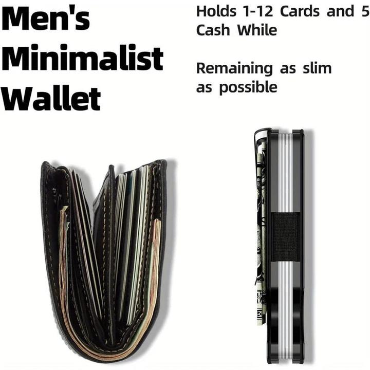 Actual product image Only-Bags.Store Schlanke Brieftasche Vordertasche RFID-Blockierung Minimalistische Brieftasche Metall Brieftasche