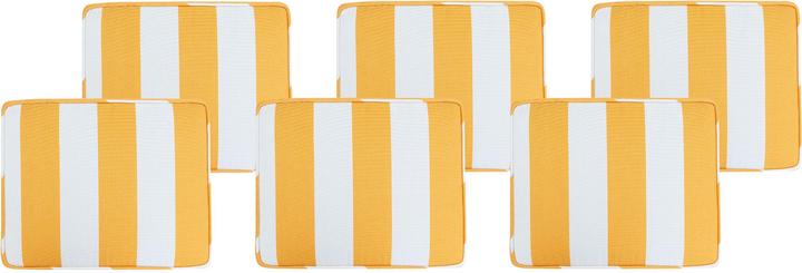 Produktbild Beliani Sitzkissen für Stuhl TOLVE 6er Set gelb / weiss gestreift 31 x 39 x 5 cm (39 x 31 cm)