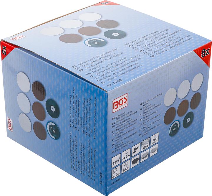 Actual product image BGS Grinding and Polishing Set | Ø 180 mm | 8 pcs. (40, 80, 120)