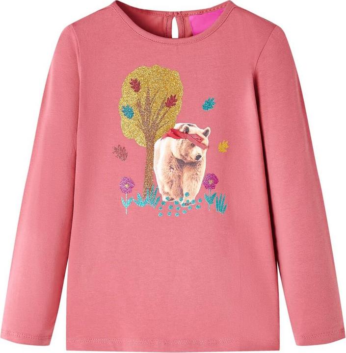 VidaXL Kinder-Langarmshirt Altrosa 104,Material: 95 % Baumwolle. 5 (104)