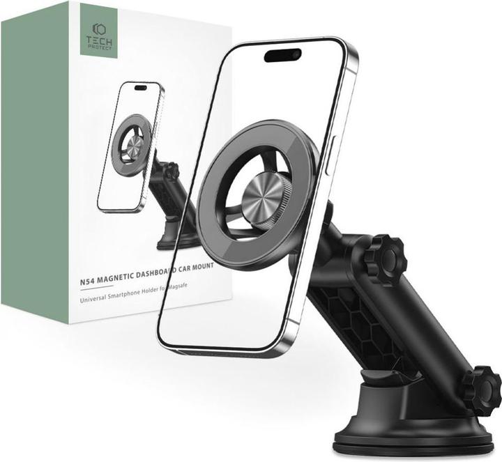 Actual product image Tech-Protect N54 car phone holder with MagSafe on the dashboard - black