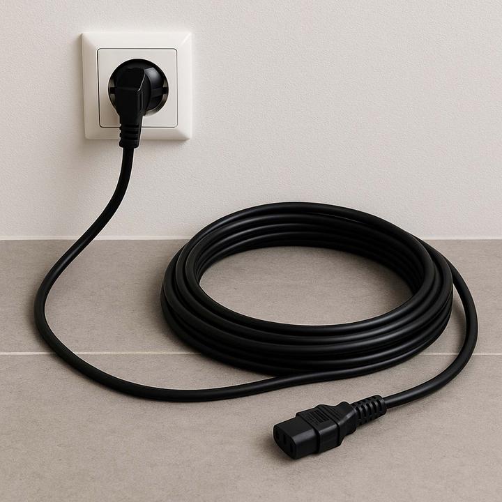 Produktbild Wiltec Netzkabel 4m Kaltgerätekabel Stromkabel abgewinkelt Kaltgerätestecker (4 m)