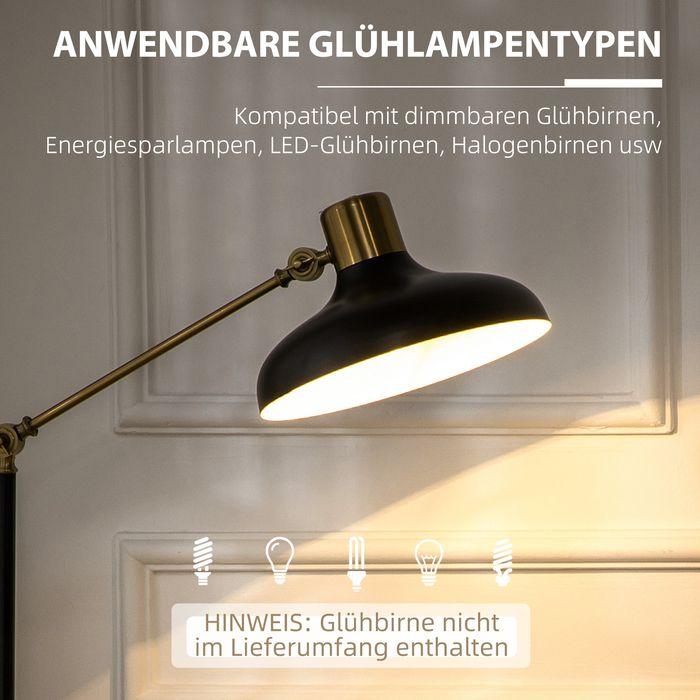 Actual product image Swisshandel24 Floor lamp, height-adjustable floor lamp, 40 W swivelling floor lamp, arc lamp, reading lamp with (E27)
