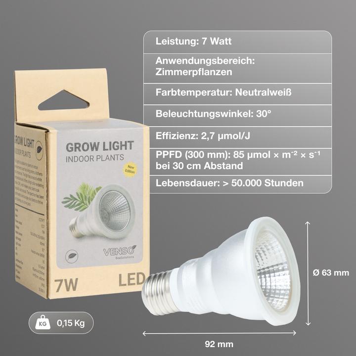 Produktbild Venso E27 Pflanzenlampe "Indoor plants" 7W 60° (LED, 240 V)