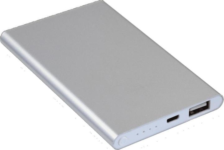 2GO Powerbank 4000mAh 1xUSB 1A silber Aluminium - Silber (4000 mAh)