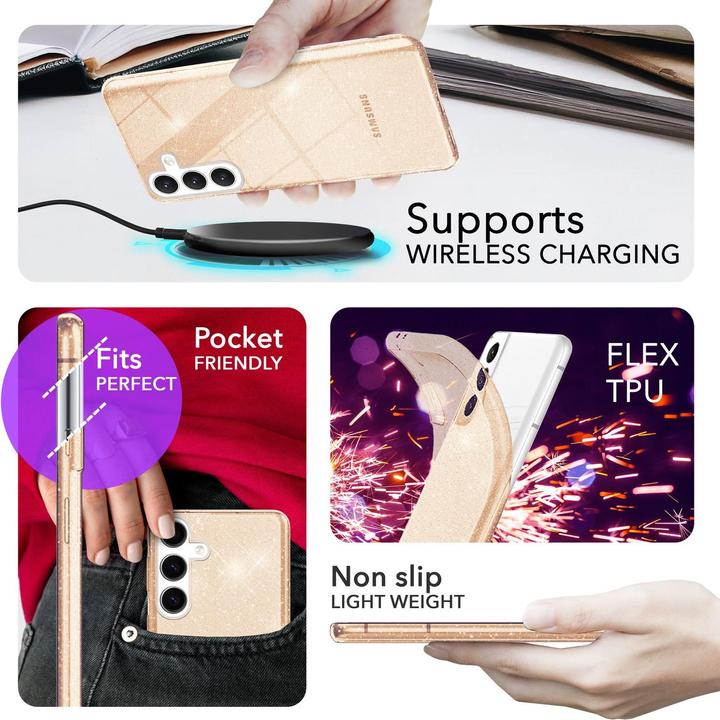 Produktbild Nalia Klare Glitzer Silikon Hülle (Samsung Galaxy S24+)