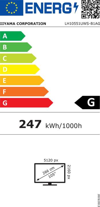 Energie-Label iiyama LFD ProLite LH10551UWS-B1AG (5120 x 2160 Pixel, 104.70")