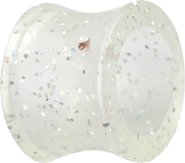 Produktbild Star Piercing Flared Tunnel transparent Glitter "Glow" (ohne Messing, Acryl)