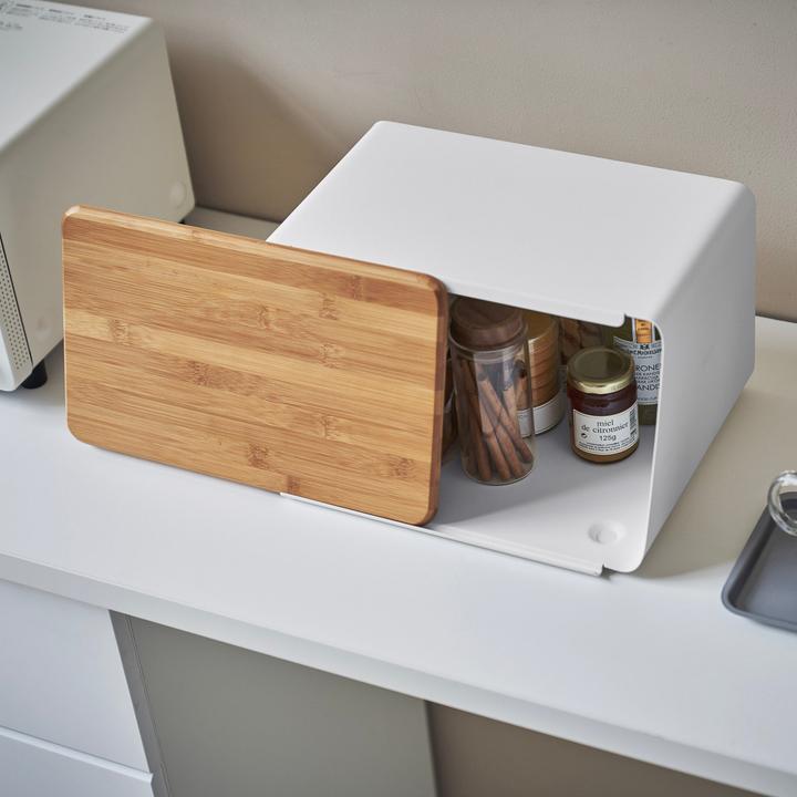 Actual product image Yamazaki Bread bin with removable lid TOWER