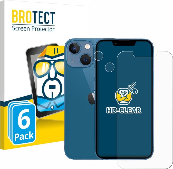 Actual product image BROTECT Screen Protector Clear (6 Piece, Apple iPhone 13 mini)