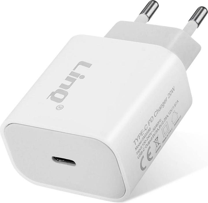 Actual product image LinQ USB-C Power Delivery 20W fast charger, wall charger, - White (20 W)