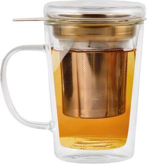 Actual product image Vialli Design Amo doppelwandiges Glas mit Stahl-Sieb, 300 ml