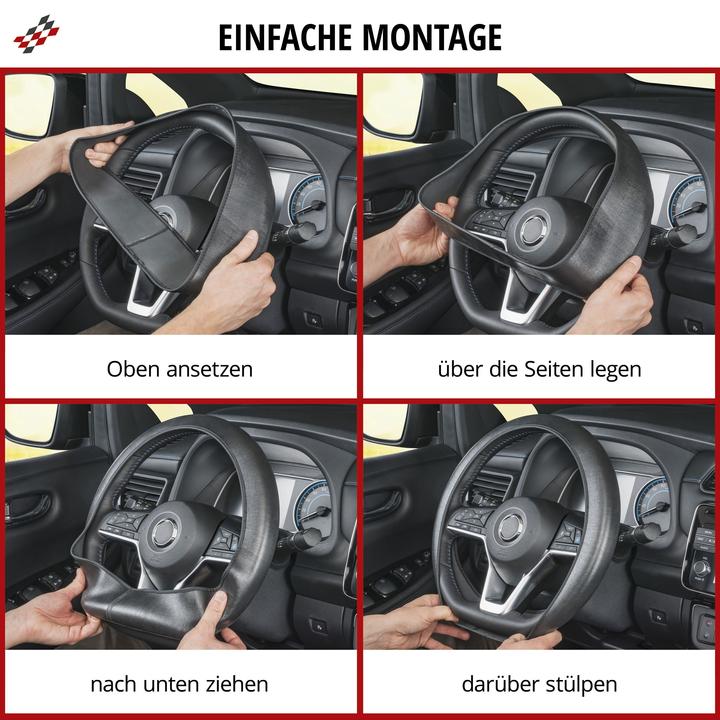 Immagine prodotto Walser Coprivolante Soft Grip Styler, Coprivolante Auto Misura Universale 38 cm nero-grigio