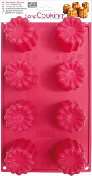 ScrapCooking Moule en silicone pour 8 cannelés (5.30 cm)