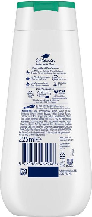 Actual product image Dove Advanced Care Hydra aloe and birch water shower gel (225 ml)