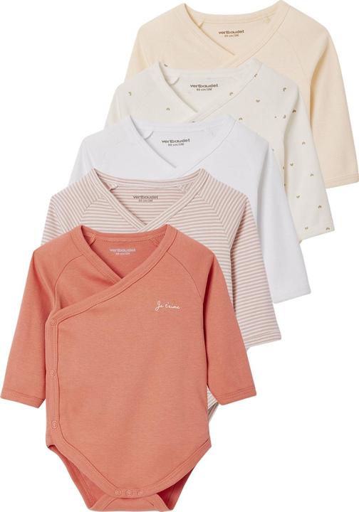 Vertbaudet 5er-Pack Baby Wickelbodys, lange Ärmel Oeko-Tex (56)