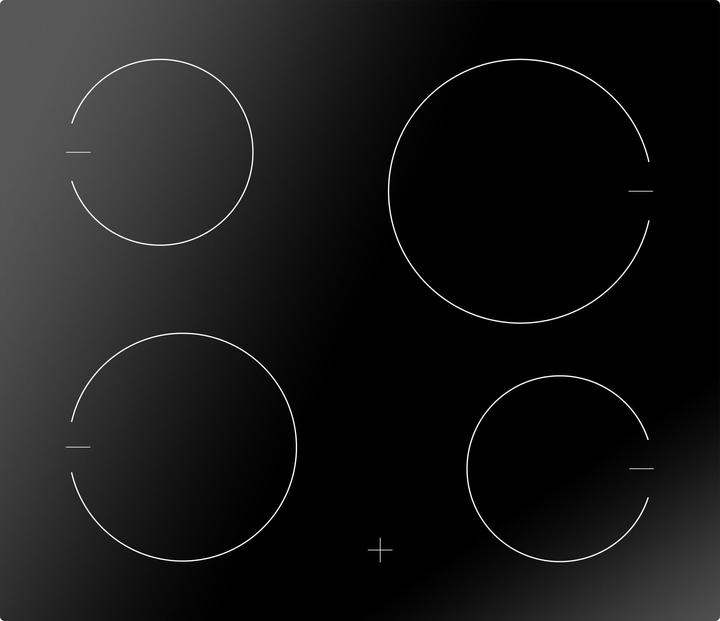 Actual product image Amica Glass ceramic hob Frameless 57.6 x 51.8 cm 4 cooking zones EC 744 000 C