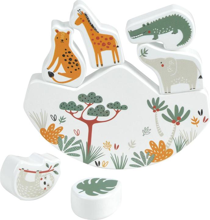 Natura Punto Lernspielzeug Zoo aus Holz, 7 Teile, 15 x 2 x 14 cm