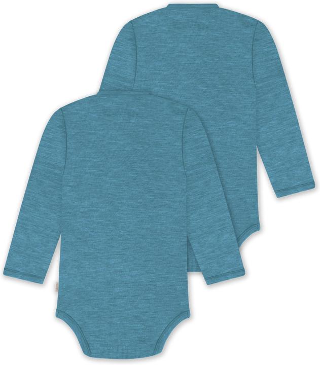 Actual product image Normani 2-pack baby body Basic merino long-sleeved wrap-around body with button - 9347 (62)