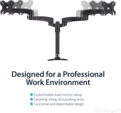 Produktbild StarTech Articulating Dual Monitor Arm (Tisch, 24")