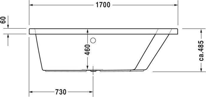 Produktbild Duravit Whirlwanne PAIOVA 235 l 1700x1300mm we 1 RS re Combi-Syst (2 Pers.)