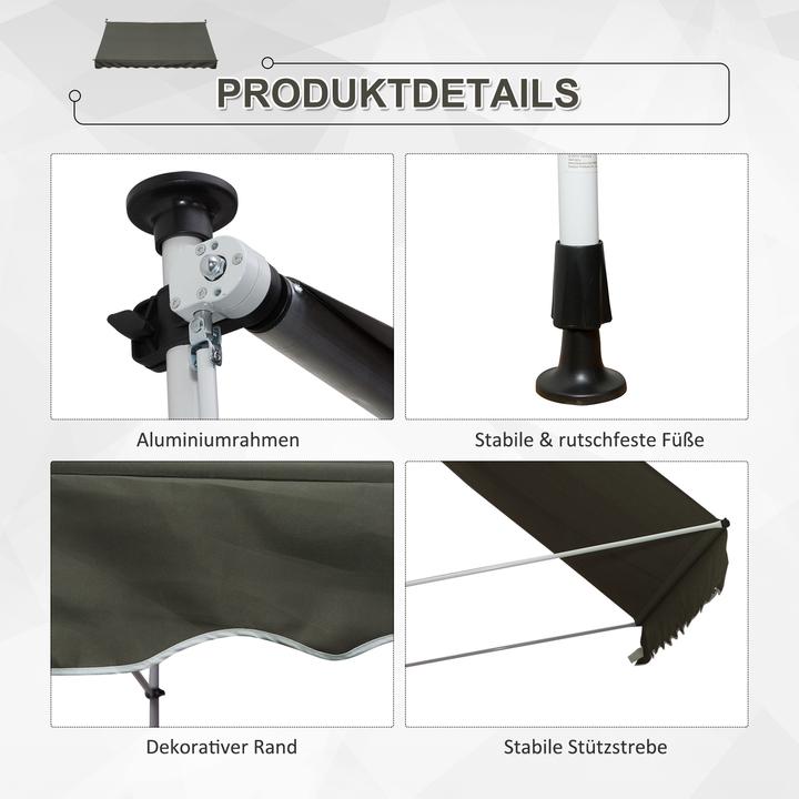 Produktbild Outsunny Klemmmarkise mit Faltarm (3 m)