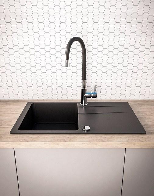 Produktbild Maidsinks Waschbecken Bali und Mischbatterie Lungo (44 cm, 62 cm)