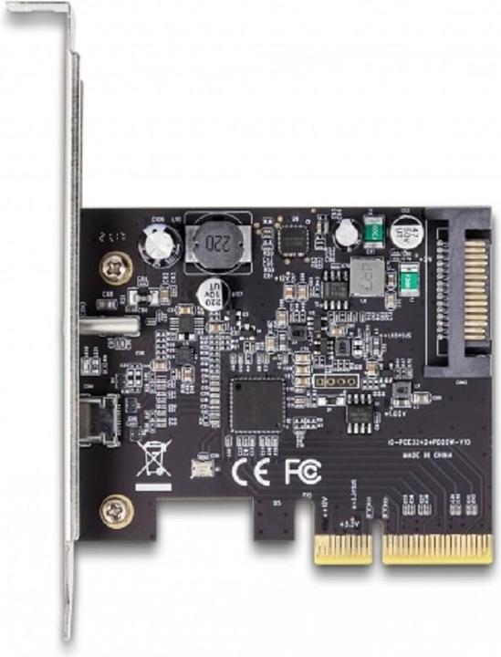 Produktbild Delock PCI Express x4 Karte zu 1 x SuperSpeed USB 20 Gbps (USB 3.2 Gen 2x2) USB Type-C™ + 1 x USB Type-C™ P