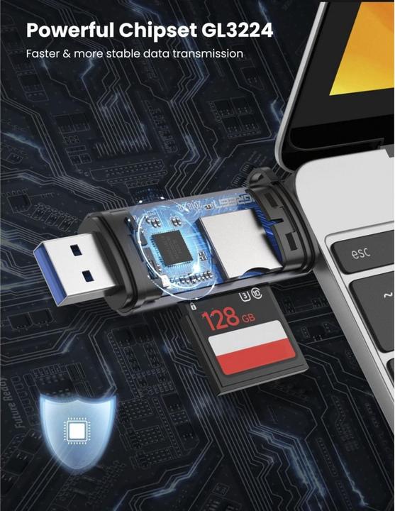 Produktbild Ugreen USB-C und USB-A — TF SD 3.0 (USB-C)