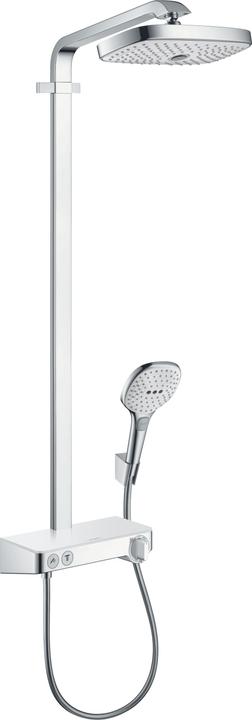 hansgrohe Raindance Select E 300 2jet ShowerTablet Showerpipe chrom : Farbe - Weiss/Chrom