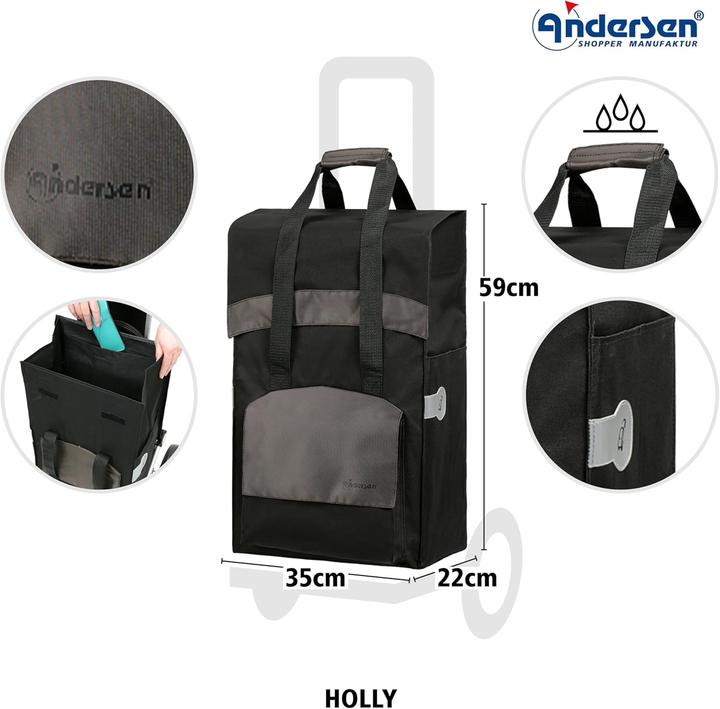 Image du produit Andersen Einkaufstrolley Royal Steel Holly mit Treppensteiger-Funktion (49L)