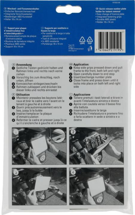 Produktbild Easyklick Kennzeichenhalter für Motorrad (Heck, Universal)