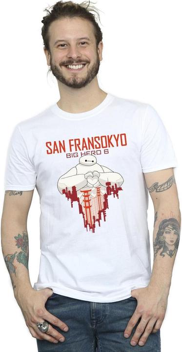 Immagine prodotto Disney Big Hero 6 Baymax San Fransokyo Heart Maglietta Uomo (4XL)