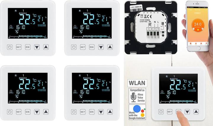 Actual product image Revolt 4er-Set WLAN-Thermostate für Fussbodenheizungen