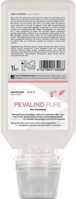 Actual product image Paul Voorman Hautpflege Pevalind PURE 1 l pH-hautneutral, silikonfrei Softflasche PAUL VOORMANN (1000 ml)