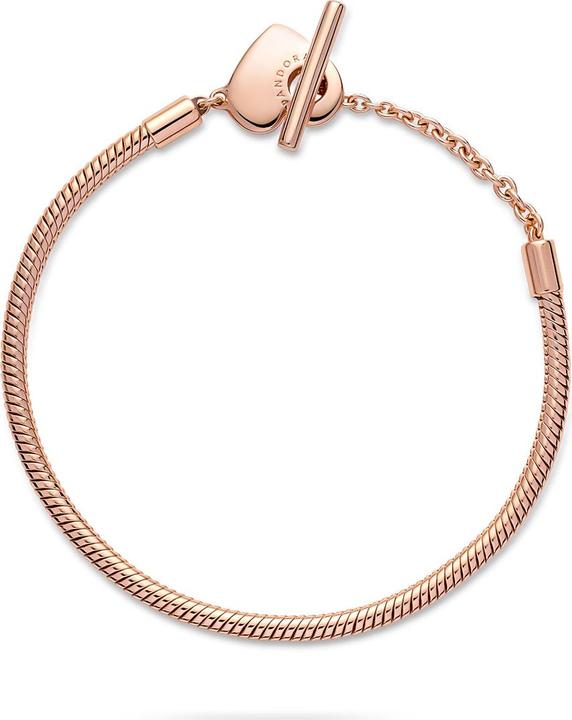 Immagine prodotto Pandora Bracciale Snake Chain T-Bar Heart (18 cm, Metallo, placcato oro rosa)