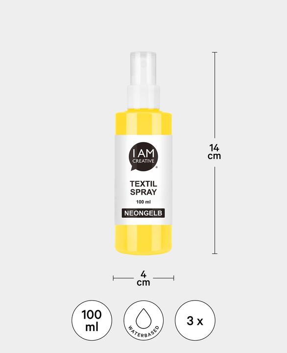 Produktbild I Am Creative Textilspray Set, 100ml, 3 Stk. (Schwarz, Neongelb, Neonorange, 100 ml)