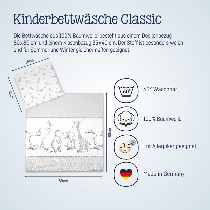 Produktbild Julius Zöllner Bettwäsche 80/80+35/40, Safari