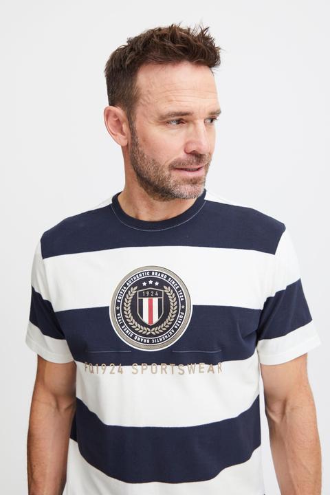 Actual product image FQ1924 FQTom SS stripe tee w logo print 21900645 (M)