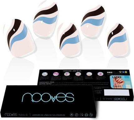 Actual product image Nooves NAILS Premium Pre-Cure Gel Nail Foils Flowing Stream Art Design Semi-Hardened Gel Nail Strips (Artificial nails)