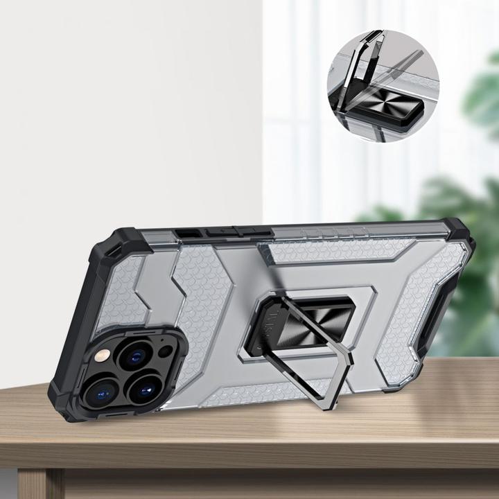 Actual product image Hurtel Crystal Ring Case Kickstand Tough Rugged Cover for iPhone 13 Pro Max black (Apple iPhone 13 Pro Max)