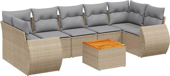 Produktbild VidaXL Gartenmöbel Sofa Garnitur Gartengarnitur Garten Sitzgruppe 8-tlg. Beige