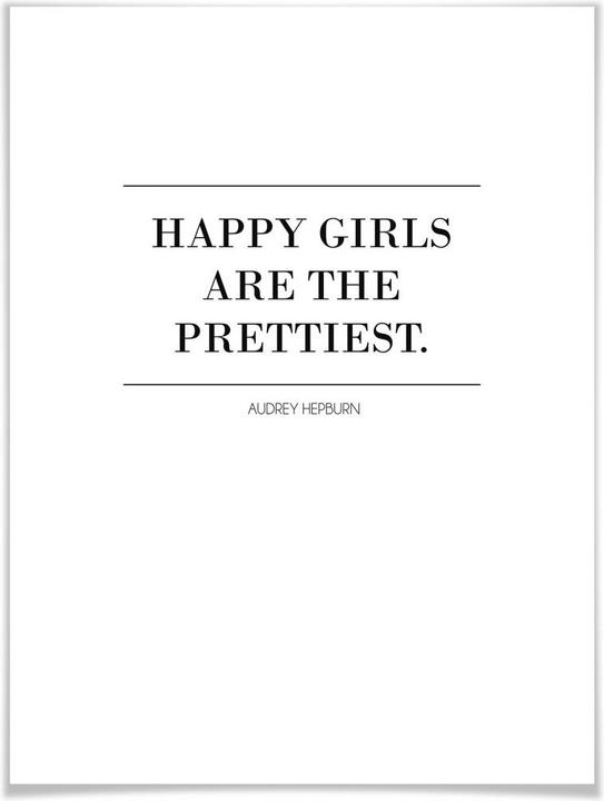 Produktbild Trenddeko Audrey Hepburn - Happy Girls are the prettiest 02 (80 x 100 cm)